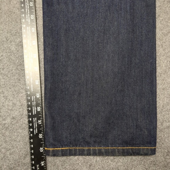 Levis 505 Regular Fit Jeans Mens W34 L34 Dark Wash Denim Pants - Picture 9 of 13